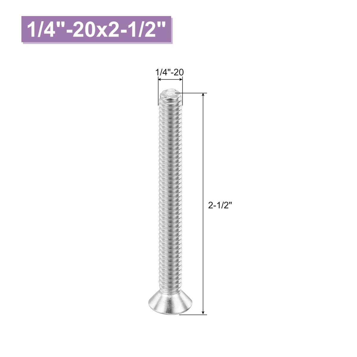12 Pcs 1 4 Inches-20x2-1 2 Inches Machine Screw Phillips Pan Cross Head Fasteners Bolts 304 Stainless Steel Silver For Wall