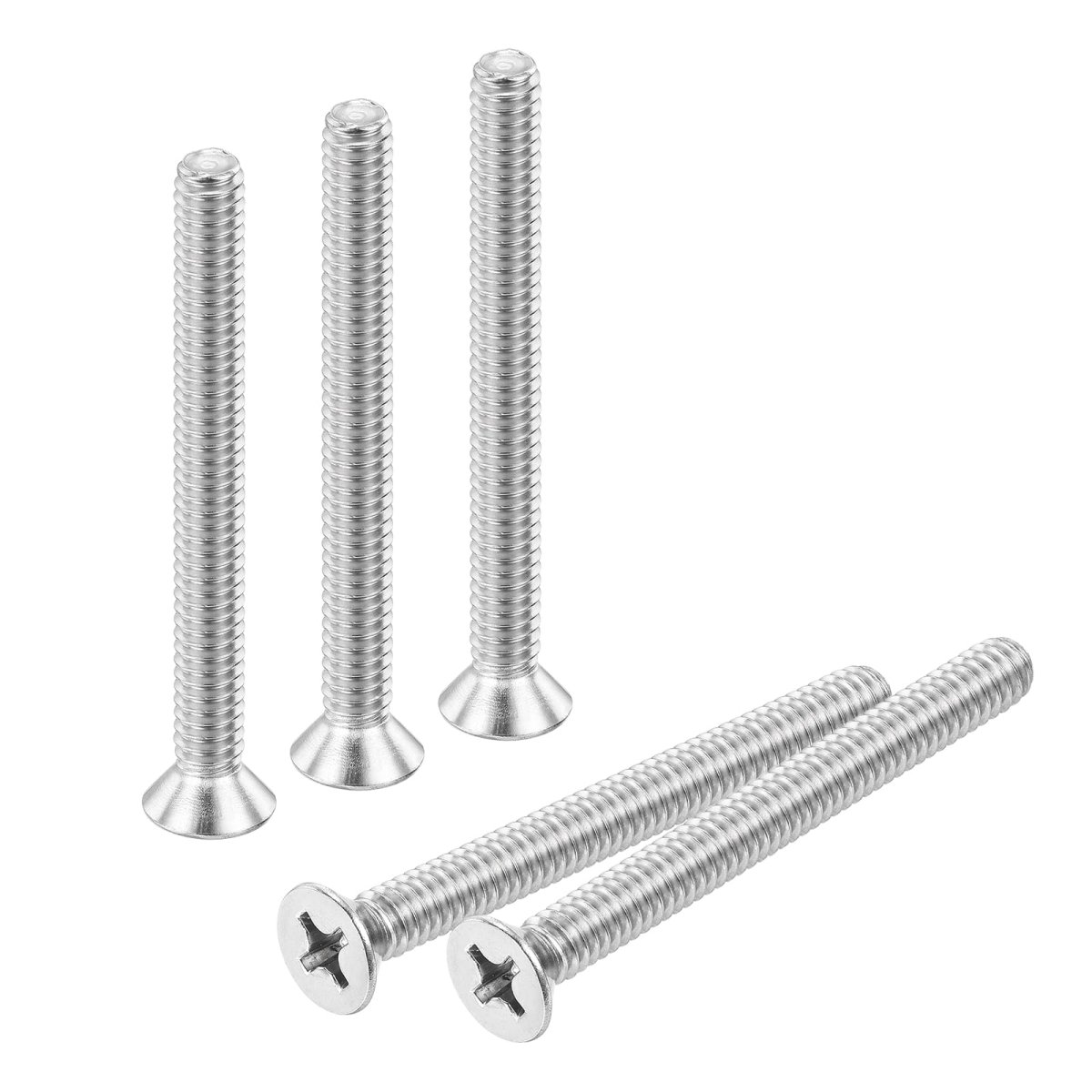 12 Pcs 1 4 Inches-20x2-1 2 Inches Machine Screw Phillips Pan Cross Head Fasteners Bolts 304 Stainless Steel Silver For Wall