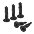 10 X 3 4 Sheet Metal Screws 100pcs Black Oxide 410 Stainless Steel Flat Head Phillips Drive Self Drilling 