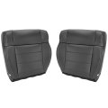 2pcs Black Artificial Leather Seat Cover With Installation Holes Front Driver And Passenger Side Bottom Replacement For 