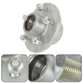 5 On 4 Inch Galvanized Trailer Hub Kit Replacement For 3500 Lbs 84 Spindle With Bearing Rubber Stopper Dust Cap 6 Pieces Set 