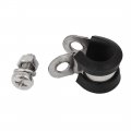 Uxcell 11mm 304 Stainless Steel Epdm Rubber Lined P Clips Hose Pipe Clamp 5pcs