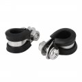 Uxcell 11mm 304 Stainless Steel Epdm Rubber Lined P Clips Hose Pipe Clamp 5pcs