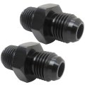 2 Pack 6an To Male Flare Coupler Union Straight Fuel Hose Adapter Fitting 9 18-18 Unf Black 6061-t6 Aluminum 