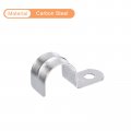 Uxcell 25pcs 1 Inch Emt Pipe Straps One Hole Zinc Plated Steel Clamp Reinforced Rib For Conduit And Fixing