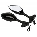 Tcmt Rearview Side Mirrors Blue Led Turn Signal Fits For Honda Cbr600 F4i 2001-2007 Kawasaki Zx6r Zx636 98-06 Zx10r 04-07