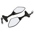 Tcmt Rearview Side Mirrors Blue Led Turn Signal Fits For Honda Cbr600 F4i 2001-2007 Kawasaki Zx6r Zx636 98-06 Zx10r 04-07