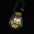 S14 Led Edison Outdoor String Lights 37 5 Ft Black Wire With 25 Warm White Bulbs Commercial Grade Weather Resistant Patio 