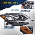 Headlights Assembly For 2017 2018 2019 Nissan Rogue Right Bumper Headlamp Clear Lens Chrome Housing Amber Reflector