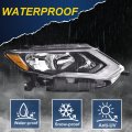 Headlights Assembly For 2017 2018 2019 Nissan Rogue Right Bumper Headlamp Clear Lens Chrome Housing Amber Reflector
