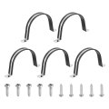 5pcs 100mm 3-15 16 Cable Clamp 2 Hole 304 Stainless Steel Rubber Coated Cushion Insulated Clamps U Holder Pipe Strap With 