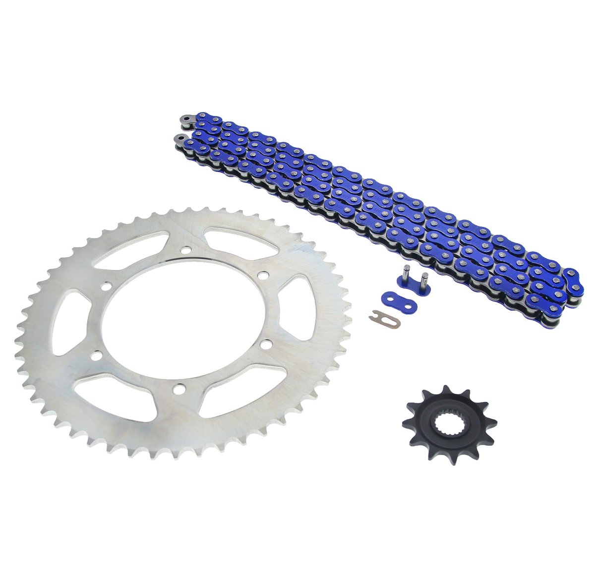 Blue Chain And Sprocket Kit 12 52 116l For Yamaha Yz125 2005 To 2014 Wr250f 2007 2013 Silver Steel Sprockets