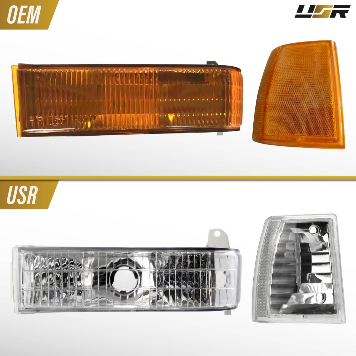 Usr 89-90 Bronco Ii Suv Front Signal Light A Corner Lamps Left Right 4pc Set For 1989-1990 Ford 2 89-92 Ranger Pickup Truck