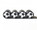 Soccer Ball Emoji Tire Valve Caps Black Aluminum Set Of Four 