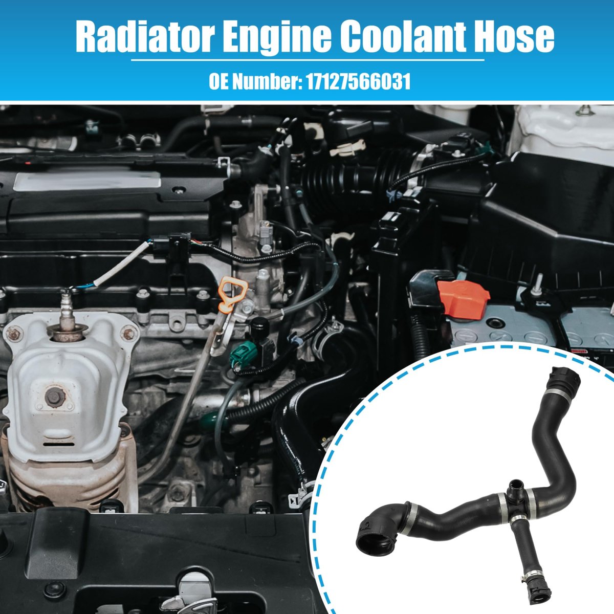 Radiator Engine Coolant Hose 17127566031 For Bmw 118i 2012 2013 And 120i 2006 Black Rubber Cooler Pipe