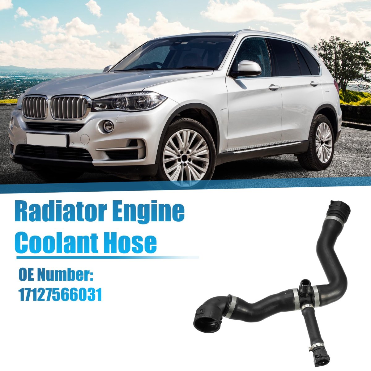 Radiator Engine Coolant Hose 17127566031 For Bmw 118i 2012 2013 And 120i 2006 Black Rubber Cooler Pipe