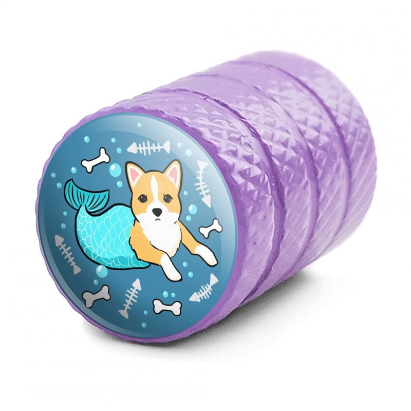 Merdog Mermaid Dog Tire Rim Wheel Aluminum Valve Stem Caps