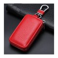 Besulen Car Key Case Holder Leather Chain Bag Remote Fob Auto Smart Pouch With Keychain Protector Accessories Red 