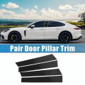 X Autohaux 4 Pcs Windshield B Pillar Trim Exterior Garnish Front Rear Left Right For Porsche Panamera 2009-2016 Carbon Fiber