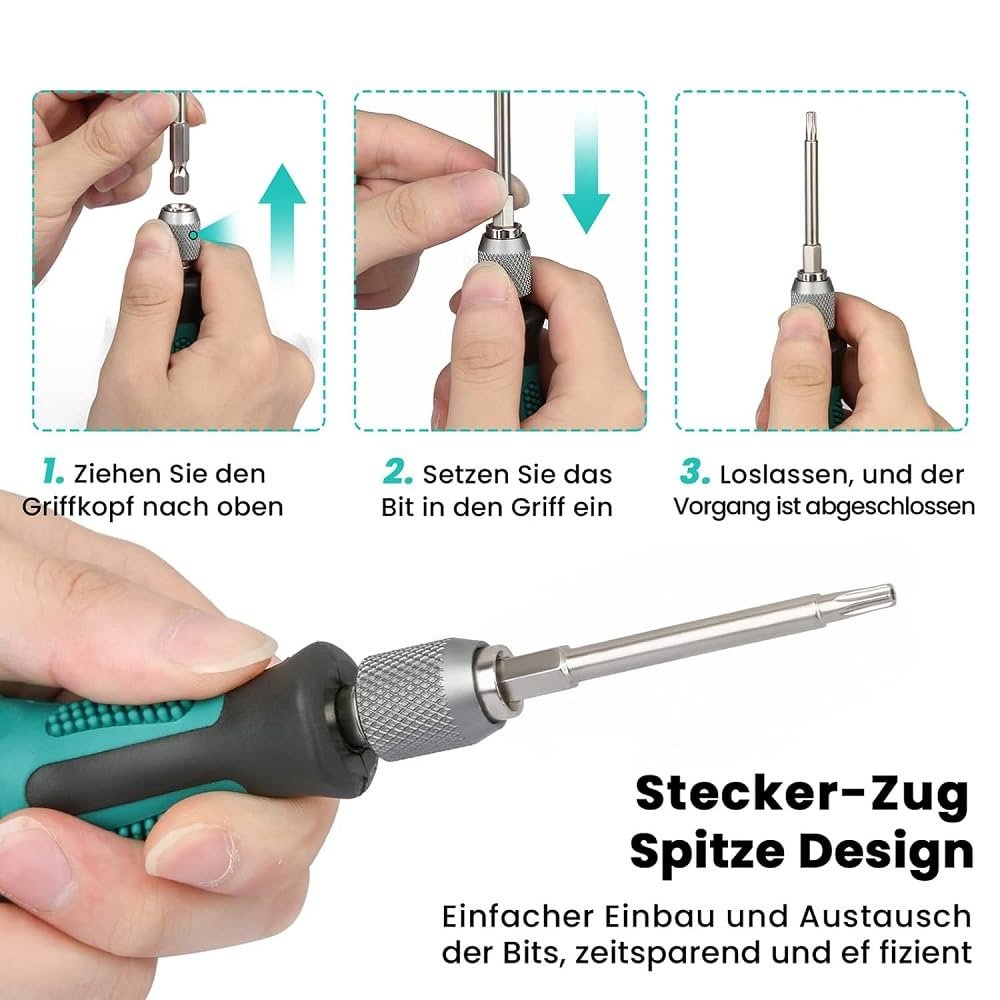 12 Piece Torx Screwdriver Bit Set T6 To T40 1 4 In Magnetic S2 Steel Hex Bits With Handle 75mm Length For Auto Repair And