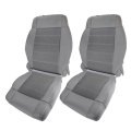4pcs Gray Cloth Seat Cover Front Driver And Passenger Side Bottom Top Lean Back Replacement For 2007-2012 