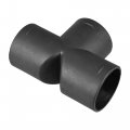 X Autohaux 50mm T Piece Duct Airing Connector Straight Heater Duct Joiner Pipe Black