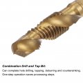 Uxcell Combination Drill And Tap Bit 1 4 Hex Shank M8 X 25 Metric Titanium Coated High Speed Steel 4341 Spiral Flute Drilling