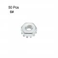 Uxcell 6-32 Carbon Steel Female Thread Kep Hex Head Lock Nut 50pcs