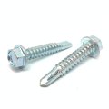 22 Pieces 1 4-14x1-1 4 Unslotted Hex Washer Self Drilling Screws Zinc 
