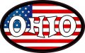 Stickertalk Oval Usa Flag Ohio Vinyl Sticker 4 Inches By 2 5 