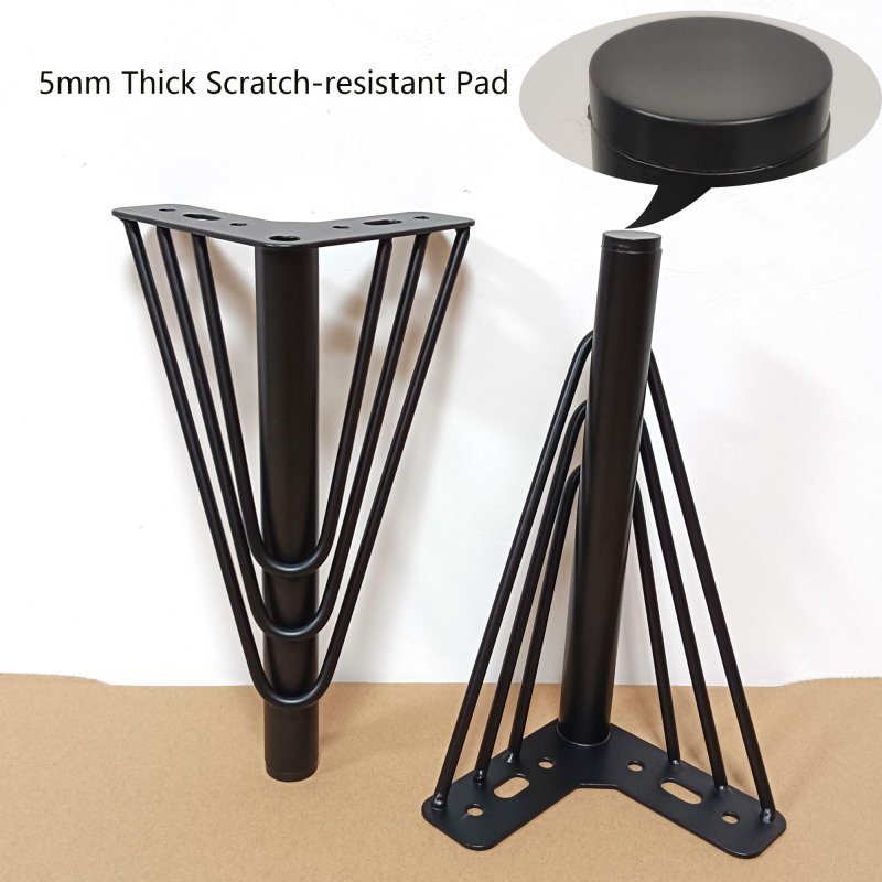 Kualuzt 9 8 Inch Gold Furniture Legs Set Of 4 Heavy Duty Triangle Top Plate Feet For Sofa Couches Dresser Cabinet With Rubber