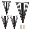 Kualuzt 9 8 Inch Gold Furniture Legs Set Of 4 Heavy Duty Triangle Top Plate Feet For Sofa Couches Dresser Cabinet With Rubber 
