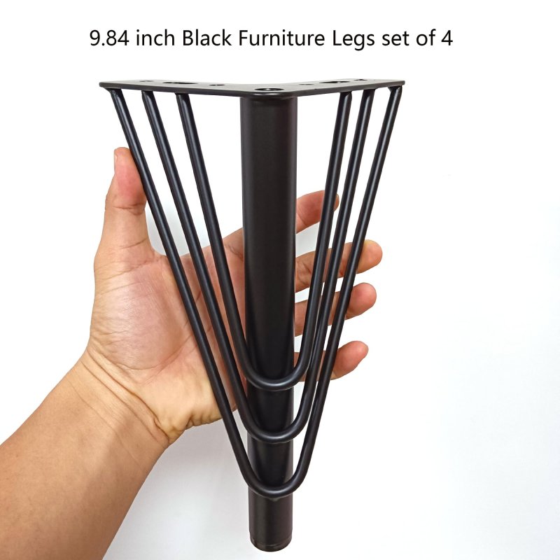 Kualuzt 9 8 Inch Gold Furniture Legs Set Of 4 Heavy Duty Triangle Top Plate Feet For Sofa Couches Dresser Cabinet With Rubber