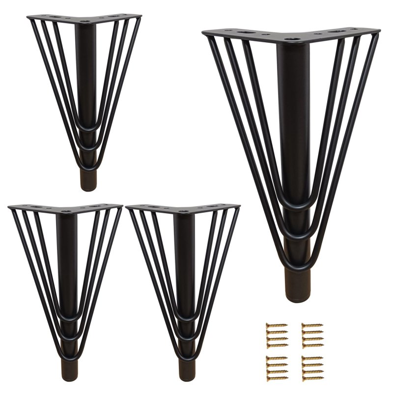 Kualuzt 9 8 Inch Gold Furniture Legs Set Of 4 Heavy Duty Triangle Top Plate Feet For Sofa Couches Dresser Cabinet With Rubber