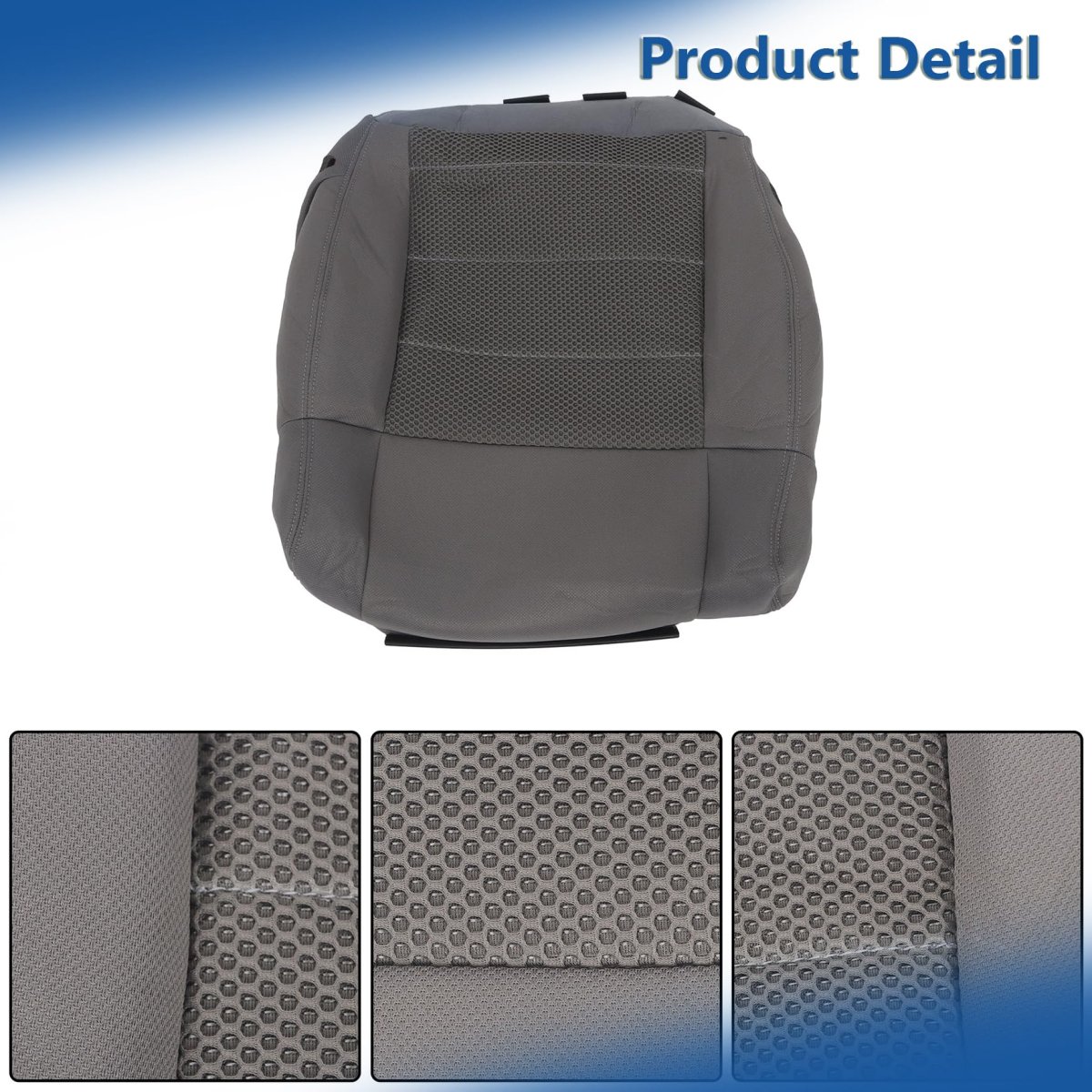 Gray Cloth Seat Cover Front Driver Bottom Replacement For 2007-2012