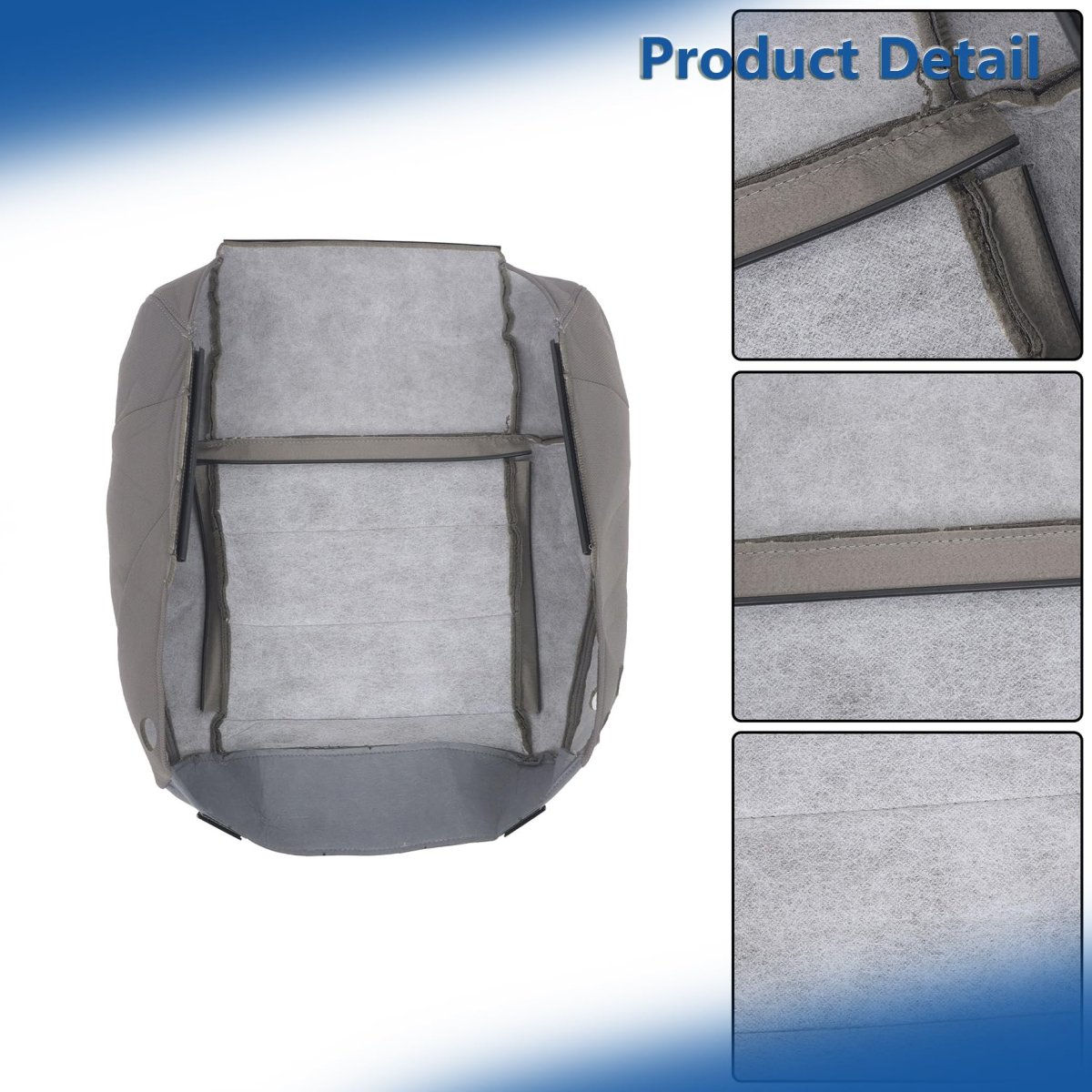 Gray Cloth Seat Cover Front Driver Bottom Replacement For 2007-2012