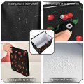 Oarencol Cherry Black Car Trash Can Foldable Hanging Bag Watercolor Fruit Leaves Small Waterproof Accessories Garbage Bin