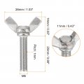 Uxcell 30pcs M6-1x25mm Wing Butterfly Screws Bolts 304 Stainless Steel Bolt Thumb Hand