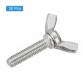 Uxcell 30pcs M6-1x25mm Wing Butterfly Screws Bolts 304 Stainless Steel Bolt Thumb Hand