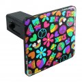Groovy Hippie Peace And Love Pattern Tow Trailer Hitch Cover Plug Insert