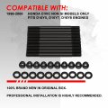 12-point Engine Cylinder Head Style Bold Stud Nuts Set For Honda Civic D16y5 D16y7 D16y8 Engines Models 96-00