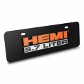 Hemi 5 7 Liter 3d Logo 12 X 4 25 European Look Black Half-size Stainless Steel License Plate