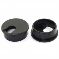 Hj Garden 2pcs 1-3 4 Inch Desk Wire Cord Cable Grommets Hole Cover For Office Pc Organizer Plastic Black 