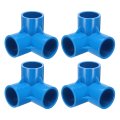 3 Way Pvc Pipe Fittings 1 In Furniture Grade Elbow Connector 90 Degrees Side Outlet For Diy Garden Shelves 4 Pack Blue 