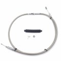 Stainless Braided Clutch Cable 2 In Extended For 1987 To 2006 H-d Dyna Street Bob Chrome Finish 64 11 16 Total Length 