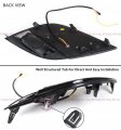 White Amber Switchback Led Drl Fog Light Bezel Cover Clear Lens Lamp Kit Square Switch Compatible With Fits For 2018-2020