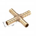 Uxcell 8mm Or 5 16 Id Brass Barb Splicer Fitting 4 Ways Cross Air Gas Water Fuel