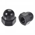 Uxcell M6 Thread Dia Dome Head Nylon Cap Acorn Hex Nuts Black 20pcs