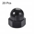 Uxcell M6 Thread Dia Dome Head Nylon Cap Acorn Hex Nuts Black 20pcs