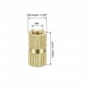 Uxcell Knurled Threaded Insert M4 X 12mm L 6 4mm Od Female Thread Brass Embedment Nuts Pack Of 30